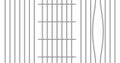 Prison metal bars vertical squared and bent for escape set realistic vector illustration