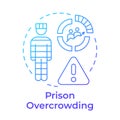 Prison overcrowding blue gradient concept icon Royalty Free Stock Photo