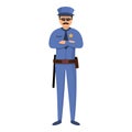 Prison police guard icon, cartoon style