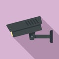 Prison security camera icon, flat style