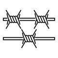 Prison spike wire icon, outline style Royalty Free Stock Photo