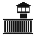 Prison tower icon, simple style