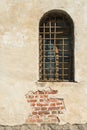 Prison window with bars