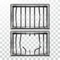 Prison Window And Broken Metallic Bars Set Vector Royalty Free Stock Photo