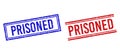 Distress Textured PRISONED Seal with Double Lines Royalty Free Stock Photo