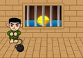 Prisoner army cartoon illustration