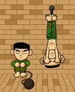 Prisoner army cartoon illustration