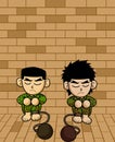 Prisoner army cartoon illustration