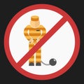 Prisoner with ball on chain icon Royalty Free Stock Photo