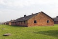 Prisoner barracks at Birkenau-Auschwitz Nazi concentration camp Royalty Free Stock Photo