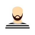 Prisoner with a beard icon, flat style