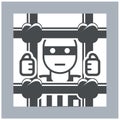 Prisoner behind bars icon