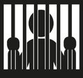 Prisoner. Behind bars icon. Royalty Free Stock Photo