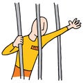 Prisoner Behind Bars Royalty Free Stock Photo