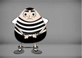 Prisoner cartoon with uniform illustration Royalty Free Stock Photo