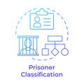 Prisoner classification blue gradient concept icon Royalty Free Stock Photo