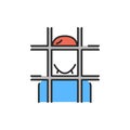 Prisoner color line icon. Sign for web page. Editable stroke.