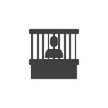 Prisoner at court dock vector icon Royalty Free Stock Photo