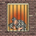 A prisoner escapes from prison. Jailbreak Royalty Free Stock Photo