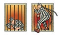 A prisoner escapes from prison. Jailbreak Royalty Free Stock Photo