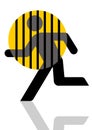 Prisoner escaping graphic Royalty Free Stock Photo