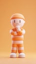 Prisoner figurine contemplating a complex situation with a serious expression Royalty Free Stock Photo