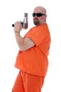 Prisoner holding a blow dryer