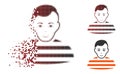 Dispersed Pixel Halftone Prisoner Icon with Face