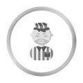 Prisoner monochrome icon. Illustration for web and mobile design. Royalty Free Stock Photo