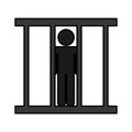 Prisoner silhouette isolated icon Royalty Free Stock Photo