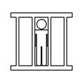 Prisoner silhouette isolated icon Royalty Free Stock Photo