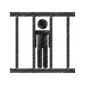 Prisoner silhouette isolated icon Royalty Free Stock Photo