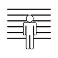 Prisoner silhouette isolated icon Royalty Free Stock Photo