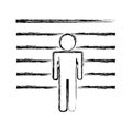 Prisoner silhouette isolated icon Royalty Free Stock Photo