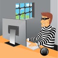 Prisoner sitting in his prison cell Royalty Free Stock Photo
