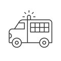 prisoner transport van, police related icon editable outline stroke