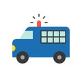 Prisoner transport van, police related vector icon