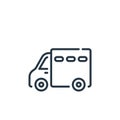 prisoner transport vehicle icon vector from law and justice concept. Thin line illustration of prisoner transport vehicle editable Royalty Free Stock Photo