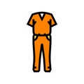 prisoner uniform crime color icon vector illustration