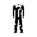 prisoner uniform crime glyph icon vector illustration