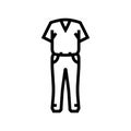 prisoner uniform crime line icon vector illustration