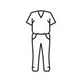 prisoner uniform crime line icon vector illustration