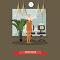 Prisoner vector illustration in flat style