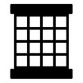 Prisoner window grid grate prison jail concept icon black color vector illustration image flat style