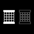 Prisoner window grid grate prison jail concept set icon white color vector illustration image solid fill outline contour line