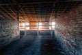 Prisoners Barracks interior at Auschwitz II - Birkenau, former German Nazi Concentration and Extermination Camp - Poland Royalty Free Stock Photo