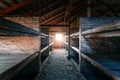 Prisoners Barracks interior at Auschwitz II - Birkenau, former German Nazi Concentration and Extermination Camp - Poland Royalty Free Stock Photo