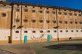 Prisoners courtyard in Barcelona`s La Modelo prison Royalty Free Stock Photo