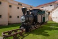 Prisoners Train - diesel locomotive at the entrance of Jail Museum, Ushuaia, Tierra del Fuego, Argentina