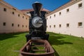 Prisoners Train - diesel locomotive at the entrance of Jail Museum, Ushuaia, Tierra del Fuego, Argentina